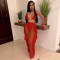 Solid color perspective mesh suspender and pants set of two, including underwear