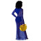 Women's hollowed out perspective mesh hooded striped dress nightclub dress