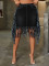 Fashionable trend, sexy washed denim tassels, high waisted and short PLUS SIZE DRESSES 3 COLOR