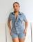 Hot selling elastic slim fit short sleeved jumpsuit