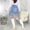 Fashionable trend, sexy washed denim tassels, high waisted and short PLUS SIZE DRESSES 3 COLOR