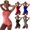 Solid color super elastic wrapped chest pineapple cloth yoga jumpsuit shorts nightclub