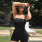 Solid color super elastic wrapped chest pineapple cloth yoga jumpsuit shorts nightclub