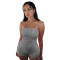 Solid color super elastic wrapped chest pineapple cloth yoga jumpsuit shorts nightclub