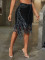 Fashionable trend, sexy washed denim tassels, high waisted and short PLUS SIZE DRESSES 3 COLOR