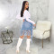 Fashionable trend, sexy washed denim tassels, high waisted and short PLUS SIZE DRESSES 3 COLOR