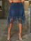 Fashionable trend, sexy washed denim tassels, high waisted and short PLUS SIZE DRESSES 3 COLOR
