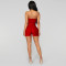 Solid color super elastic wrapped chest pineapple cloth yoga jumpsuit shorts nightclub