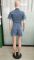 High elastic short sleeved loose washed denim jumpsuit