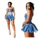 Hot selling strapless elastic ruffled dress
