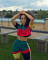 Women's Spring/Summer New Product Contrast Color Slim Fit Casual Capris Sports Set