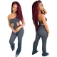 Sexy, fashionable, personalized, slim fitting ribbed set Two pockets
