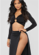 Side Split Stella Sexy Hoop Details Long Dress Set