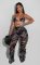 Fashionable and sexy digital printed swimsuit mesh three piece set
