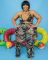 Fashionable and sexy digital printed swimsuit mesh three piece set