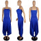 Solid color sexy suspender Harlan pants jumpsuit