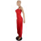 Solid color sexy suspender Harlan pants jumpsuit