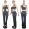 Sexy, fashionable, personalized, slim fitting ribbed set Two pockets