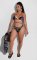 Fashionable and sexy digital printed swimsuit mesh three piece set