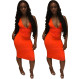 Fashionable slim fit sleeveless deep V sexy dress