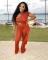 Fashionable and sexy asymmetrical solid color two-piece set