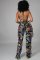 Fashionable and sexy digital printed swimsuit mesh three piece set
