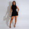 Fashionable round neck sleeveless slim fitting irregular dress