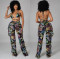 Fashionable and sexy digital printed swimsuit mesh three piece set