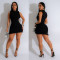 Fashionable round neck sleeveless slim fitting irregular dress