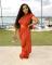 Fashionable and sexy asymmetrical solid color two-piece set