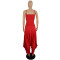Solid color sexy suspender Harlan pants jumpsuit