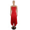 Solid color sexy suspender Harlan pants jumpsuit