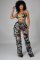 Fashionable and sexy digital printed swimsuit mesh three piece set