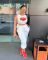 Fashion and casual positioning printed vest and pants set