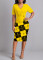 Fashionable digital printed V-neck short sleeved women's dress