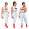 Fashion and casual positioning printed vest and pants set