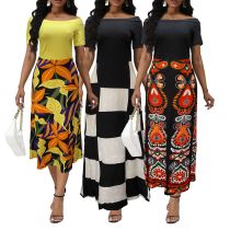 Sexy and fashionable one line neck off shoulder women's dress