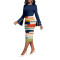 Fashionable digital printed speaker sleeve white collar women's dress