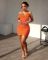 Solid color hot diamond neck tie low waisted dress