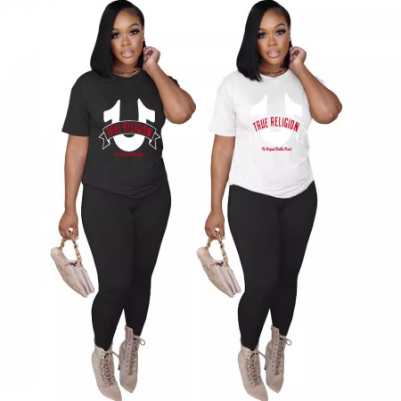 Printed Fashion Casual Set Street Two Piece Set