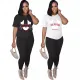 Printed Fashion Casual Set Street Two Piece Set