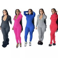 Solid color jumpsuit