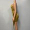 Women's solid color suspender cross hip dress