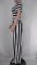 Fashion navel striped wide leg pants two-piece set