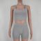 Solid color crop top shorts set, yoga workout two-piece set
