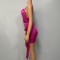Women's solid color suspender cross hip dress