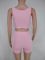 Solid color crop top shorts set, yoga workout two-piece set
