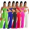 Solid color chest hugging top and wide leg pants set for women's clothing, two-piece set