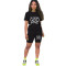 Solid color T-shirt shorts casual set  6 styles