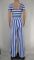 Fashion navel striped wide leg pants two-piece set